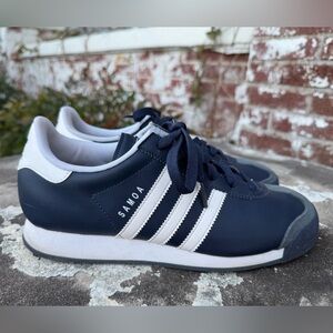 Adidas Originals Samoa J Leather Navy Blue Sneaker Sz 7M ART G21252